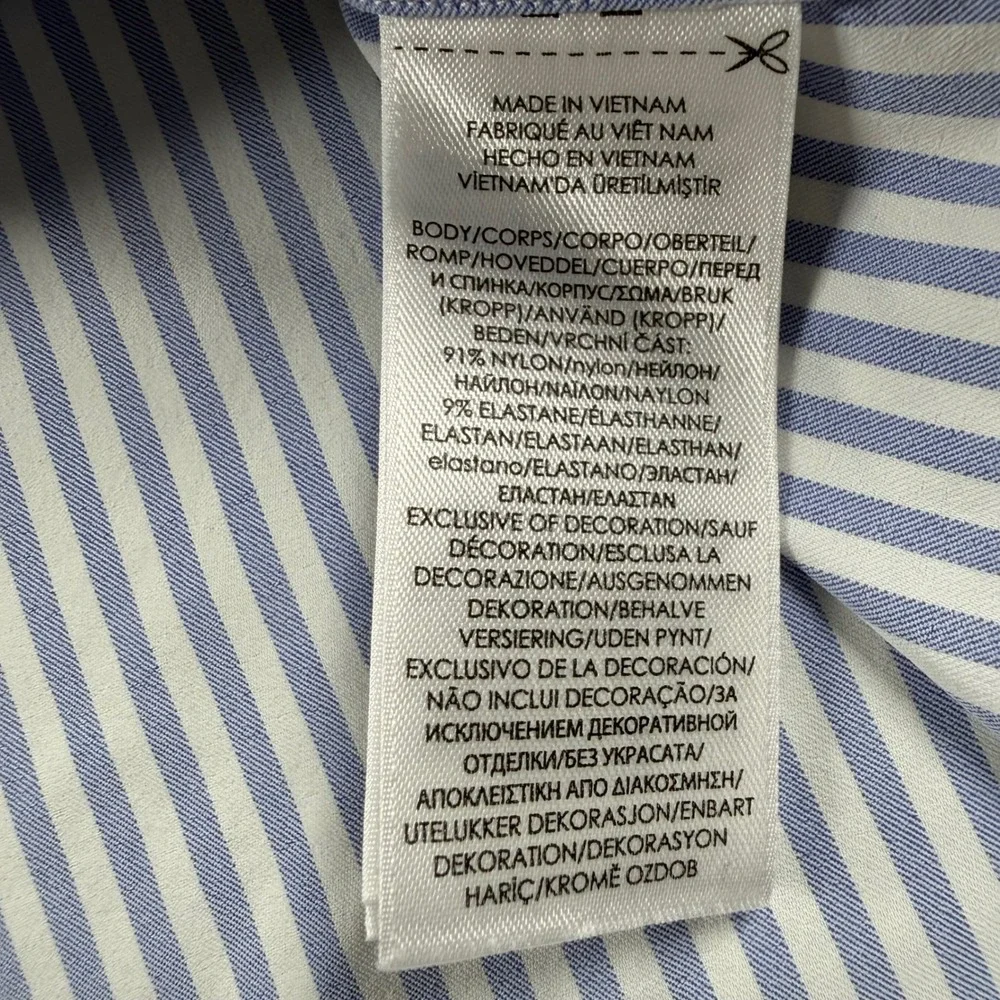 Polo Ralph Lauren Button Down XXL Blue White Striped Slim Fit Performance Shirt